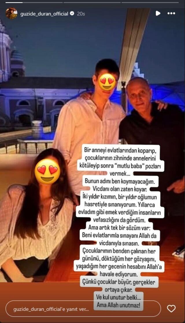 Güzide Duran’dan eski eşi Adnan Aksoy’a çocuklarıyla ilgili sert mesaj