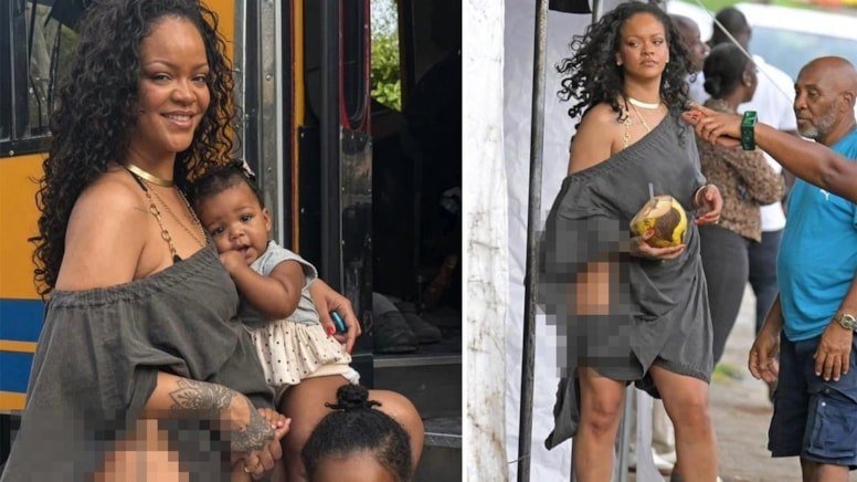 Rihanna’nın Barbados gezisindeki gri elbisesi gündem oldu