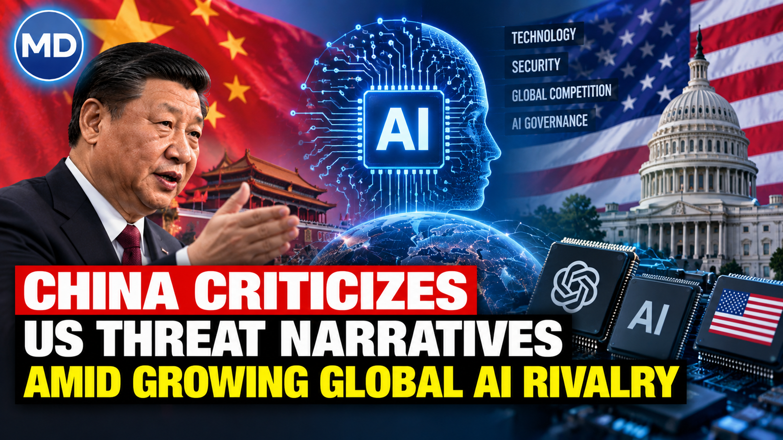 China Criticizes US 'Threat Narratives' Amid Growing Global AI Rivalry