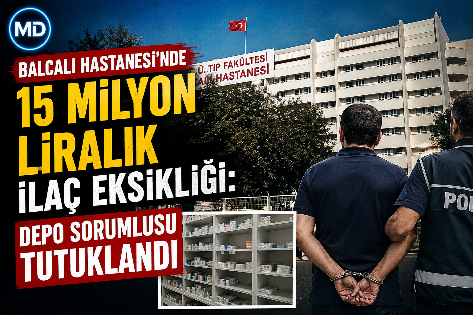 Balcalı Hastanesi’nde 15 milyon liralık ilaç eksikliği: Depo sorumlusu tutuklandı