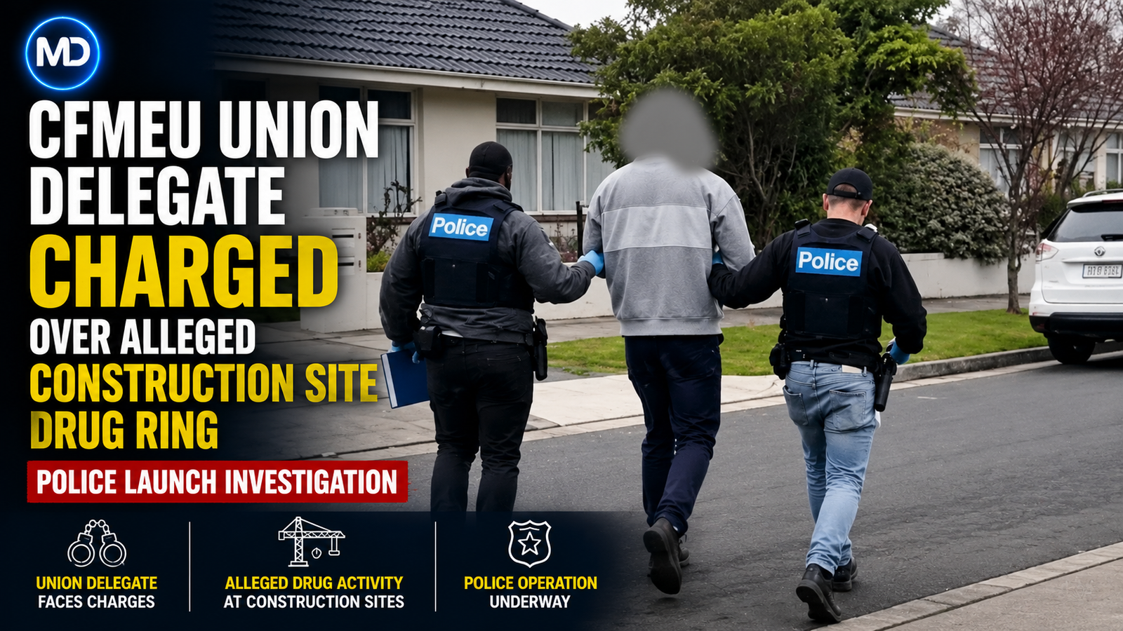CFMEU Union Delegate Charged Over Alleged Construction Site Drug Ring