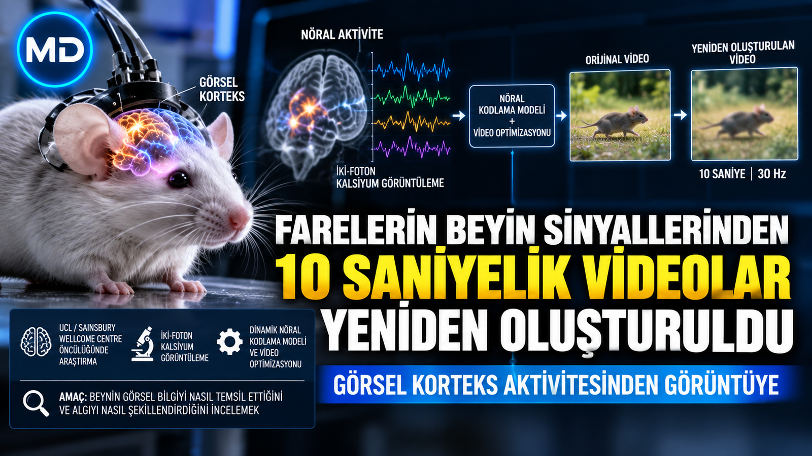 Farelerin Beyin Sinyallerinden 10 Saniyelik Videolar Yeniden Oluşturuldu