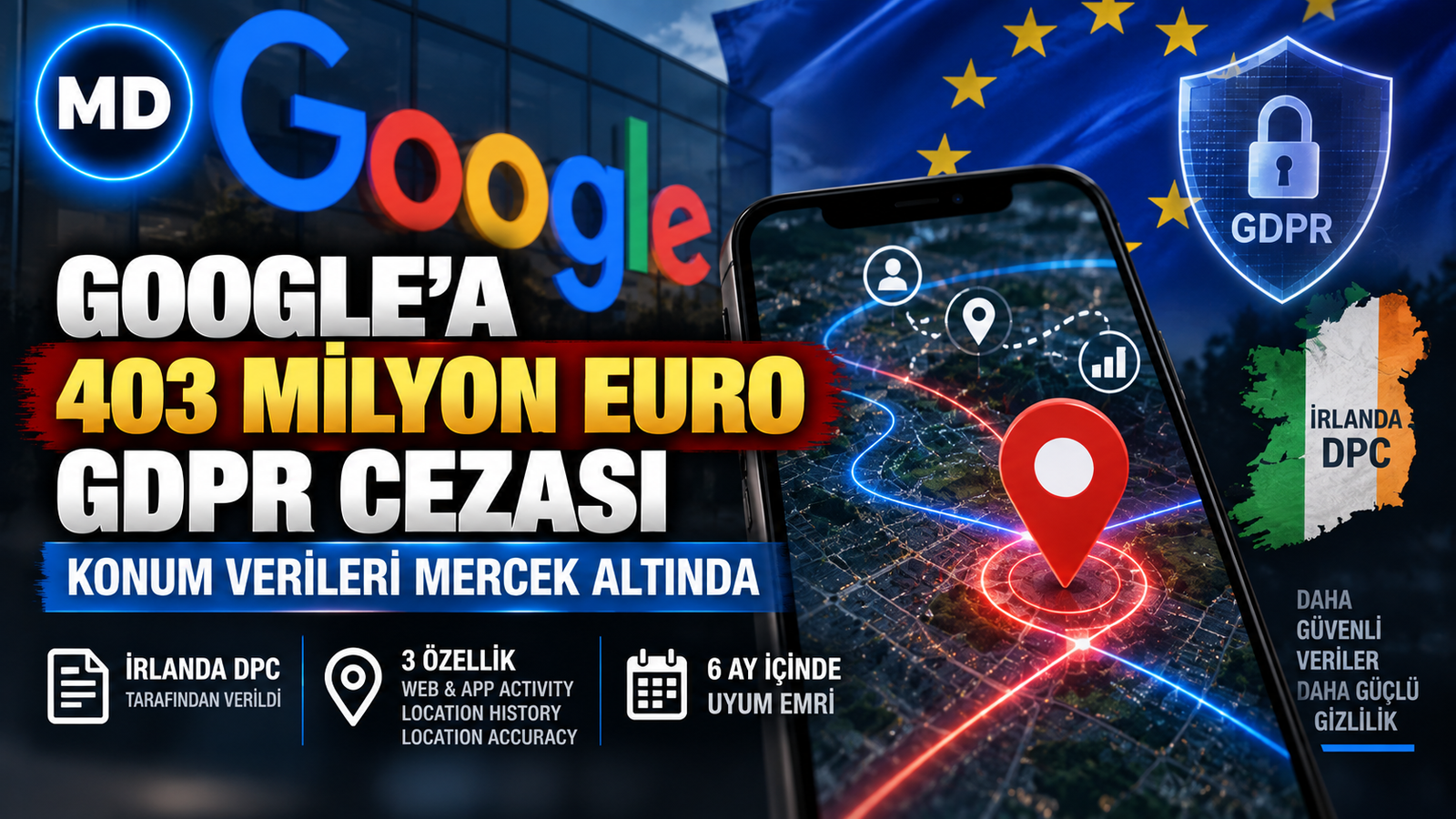 Google’a konum verileri nedeniyle 403 milyon euro GDPR cezası