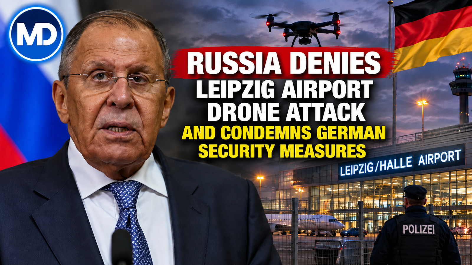 Russia Denies Leipzig Airport Drone Attack and Condemns German Security Measures