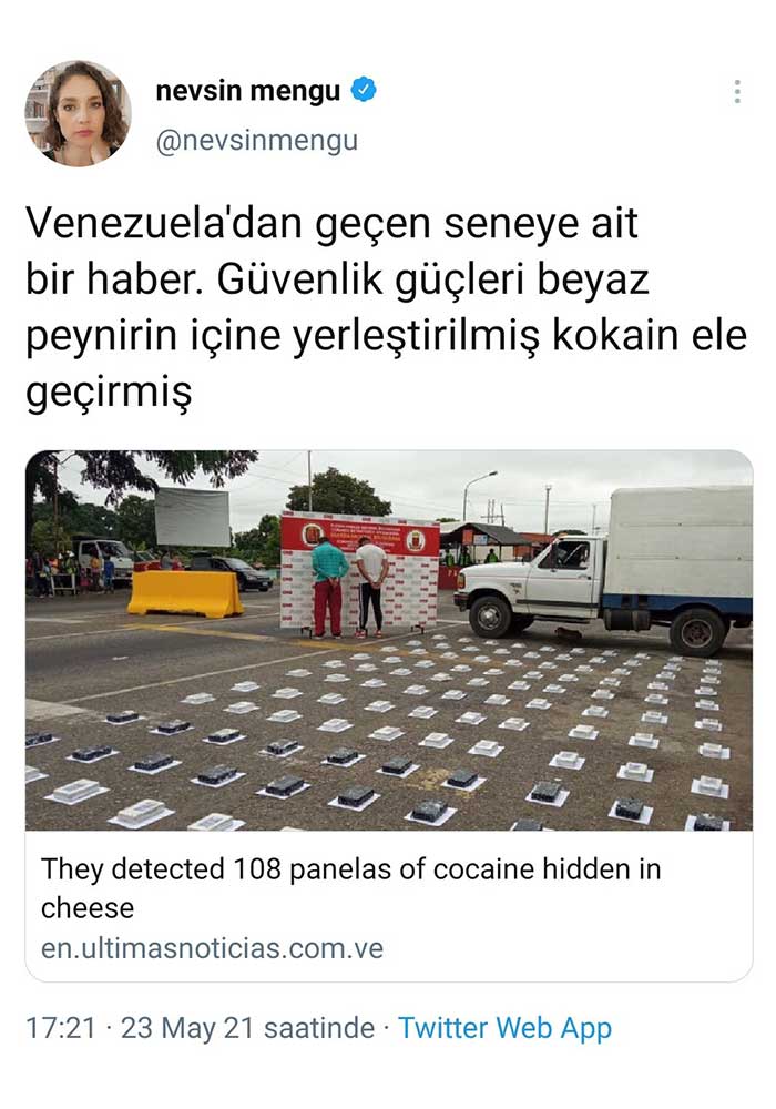 Venezuela’da peynir kaplarında uyuşturucu yakalanmış