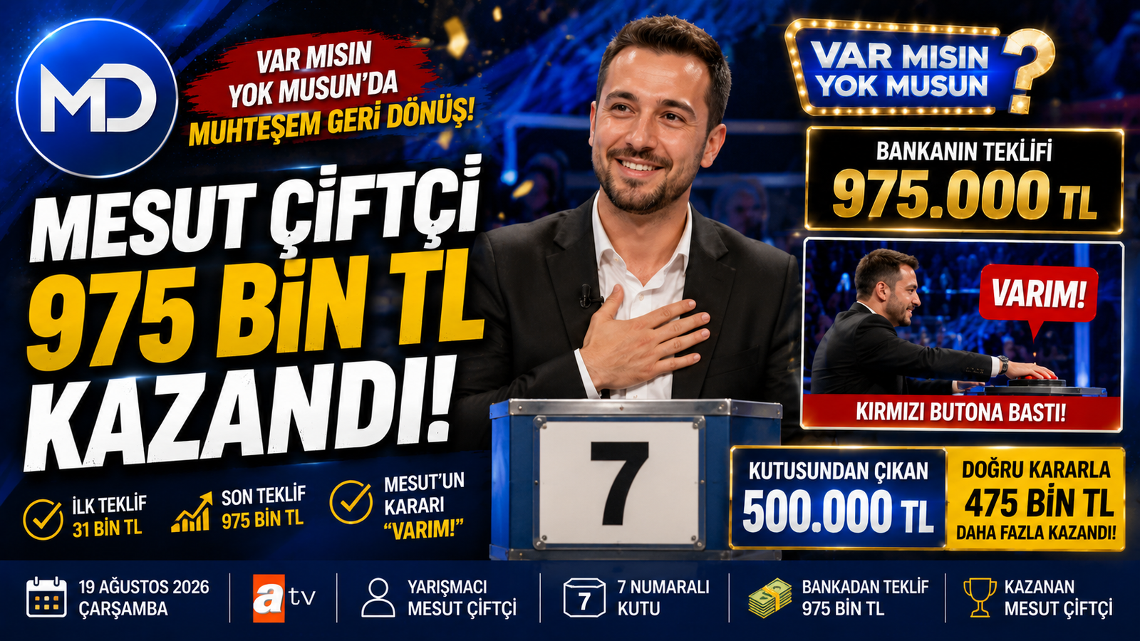975 Bin TL’lik Teklife “Varım” Dedi! Mesut Çiftçi’nin Kutusundan Çıkan Şaşırttı