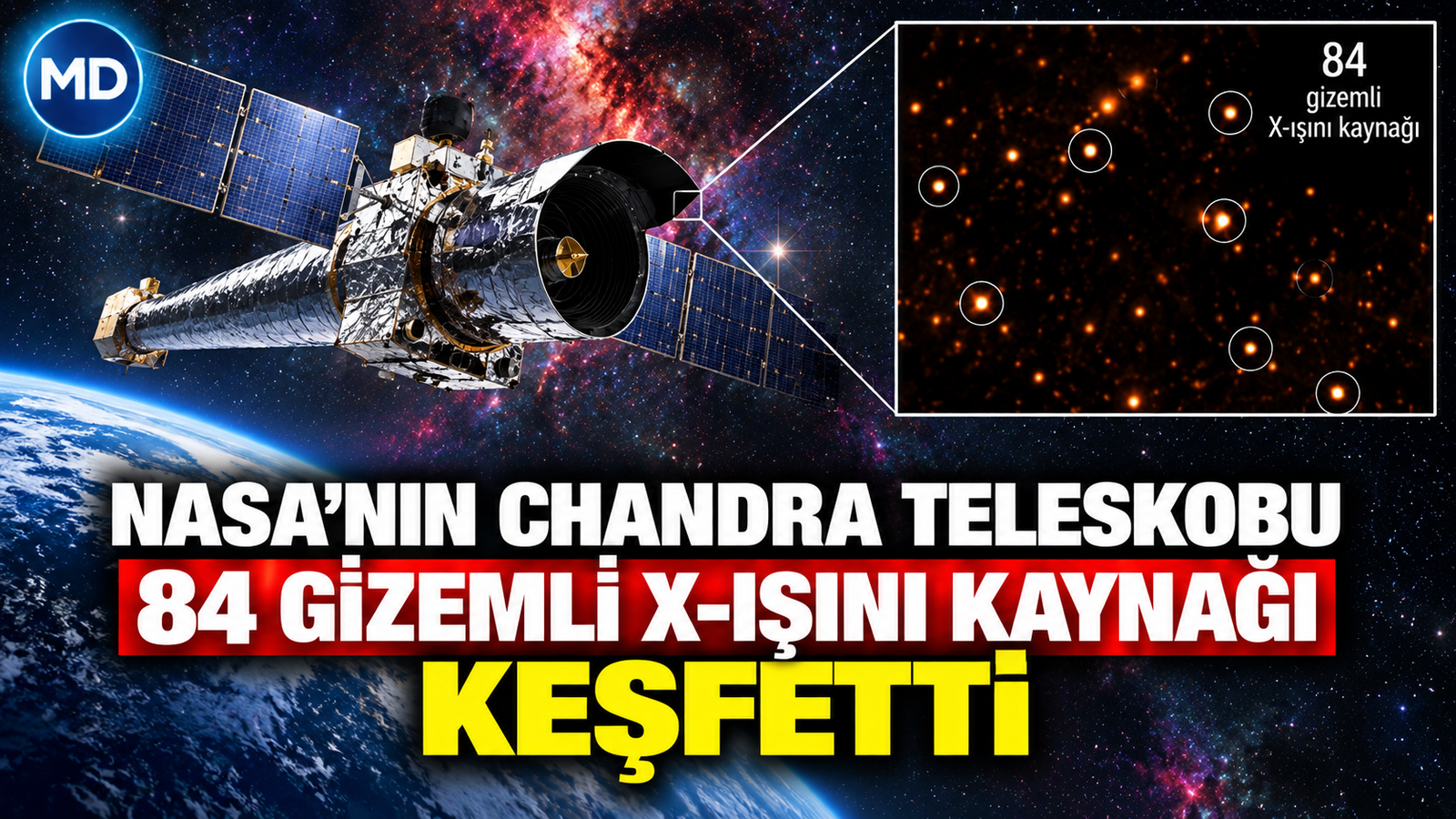NASA’nın Chandra Teleskobu 84 Gizemli X-Işını Kaynağı Keşfetti