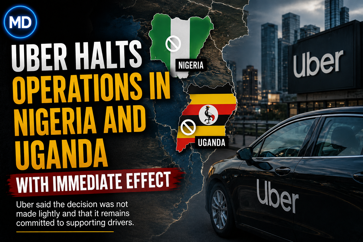 Uber Halts Operations in Nigeria and Uganda With Immediate Effect