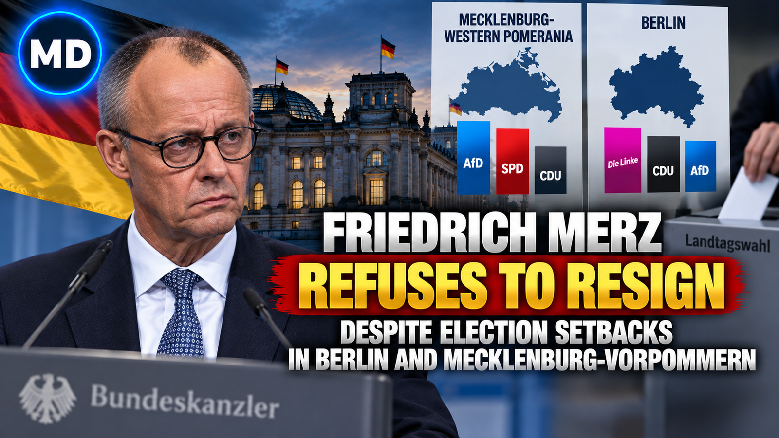 Friedrich Merz Refuses to Resign Despite Election Setbacks in Berlin and Mecklenburg-Vorpommern