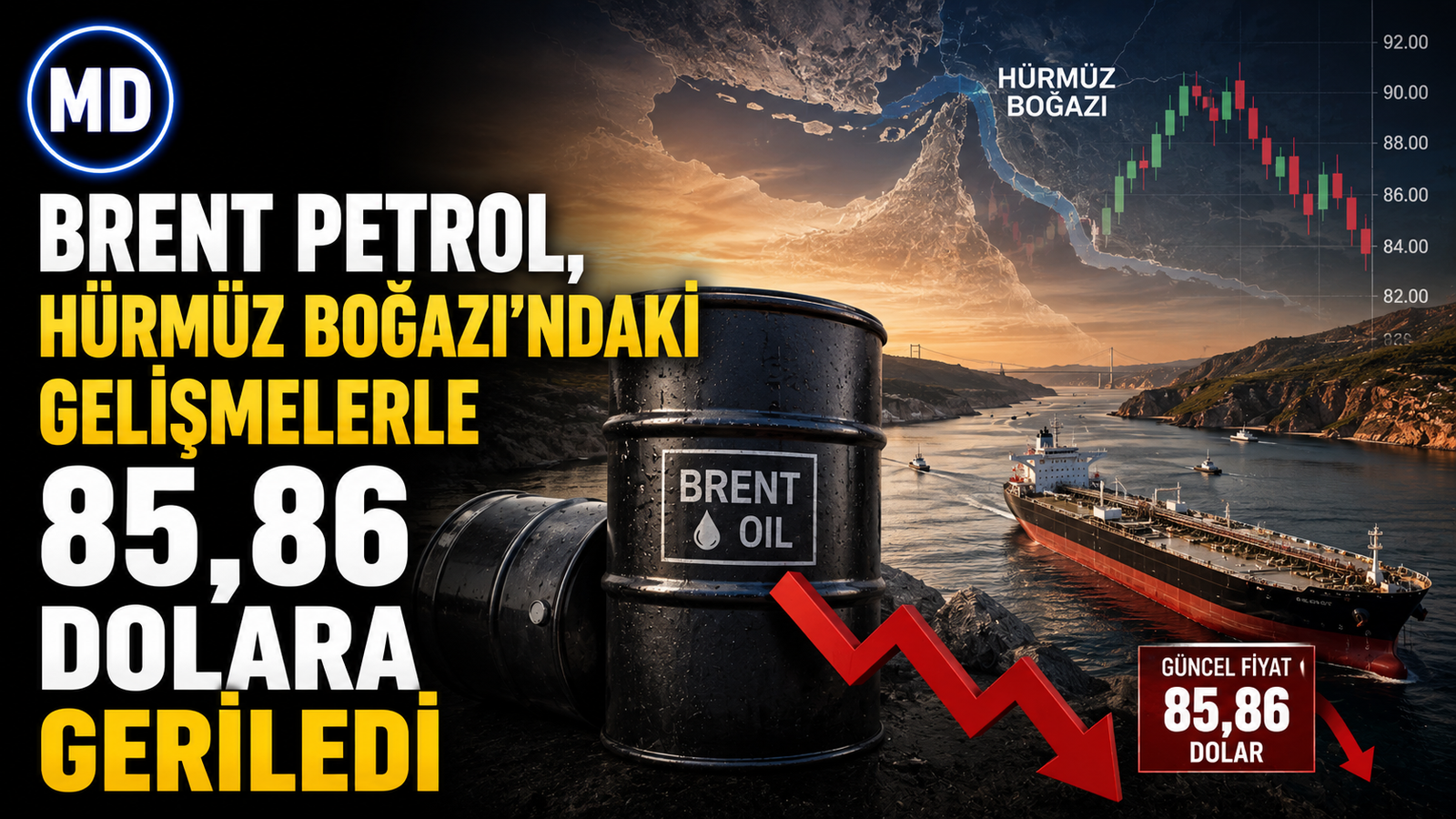 Brent petrol, Hürmüz Boğazı’ndaki gelişmelerle 85,86 dolara geriledi