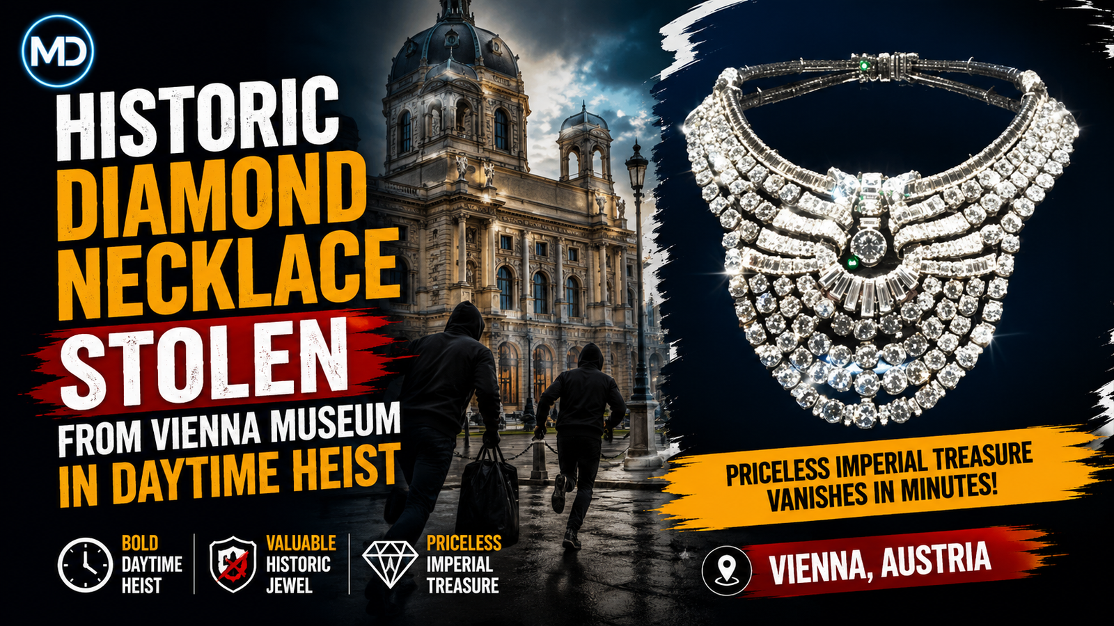 Historic Diamond Necklace Stolen From Vienna Museum in Daytime Heist