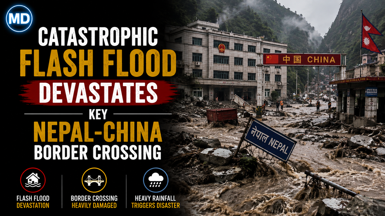 Catastrophic Flash Flood Devastates Key Nepal-China Border Crossing