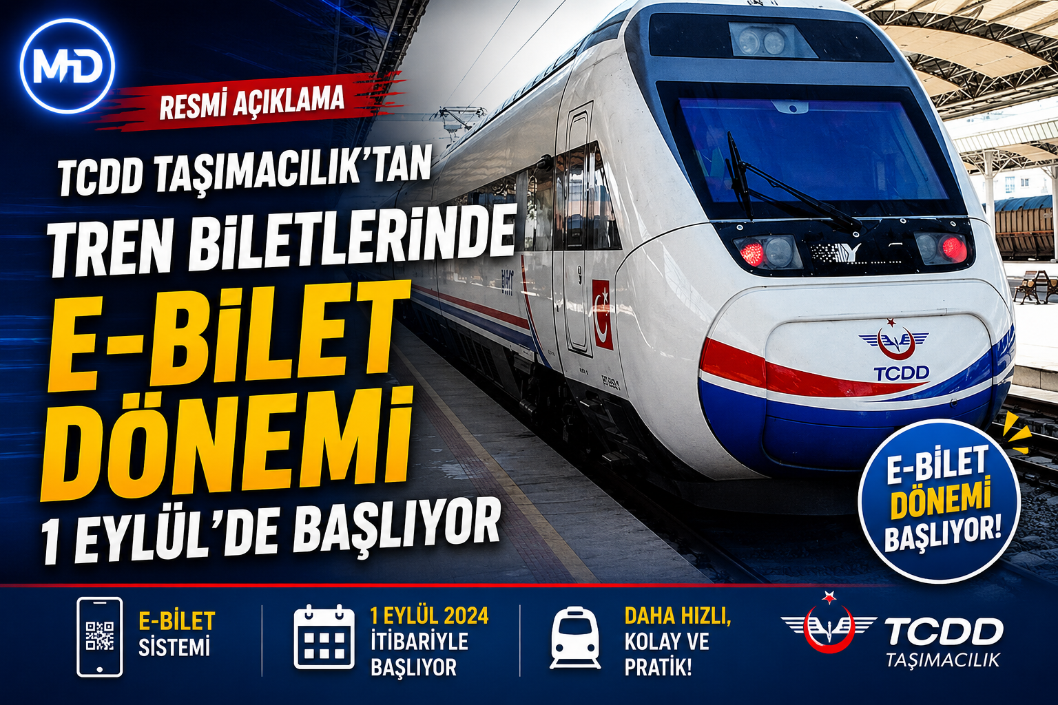 TCDD Taşımacılık’tan tren biletlerinde e-bilet dönemi: 1 Eylül’de başlıyor