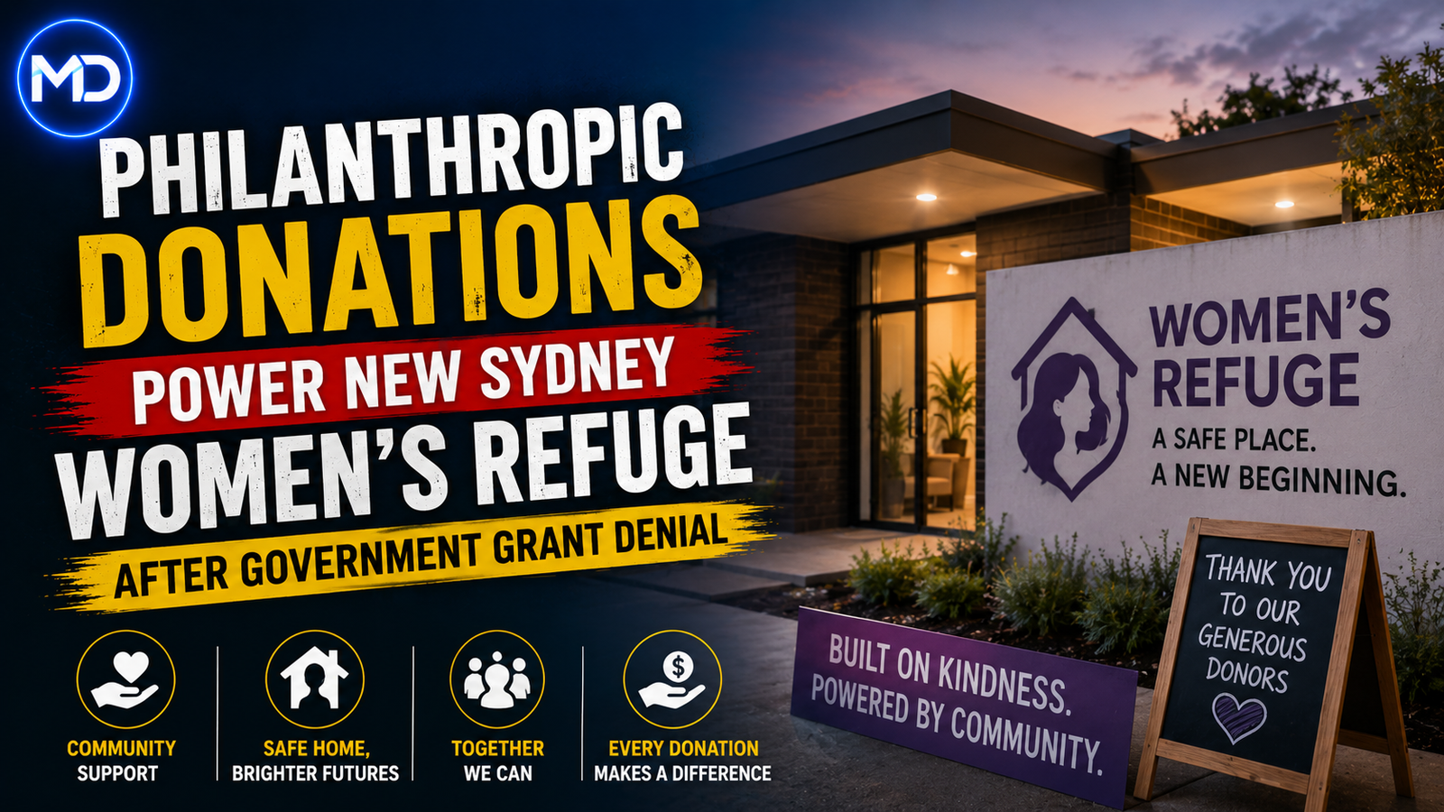 Philanthropic Donations Power New Sydney Women's Refuge After Government Grant Denial