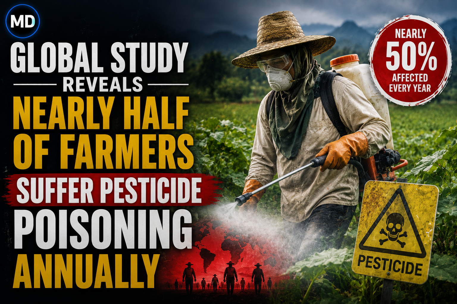 Global Study Reveals Nearly Half of Farmers Suffer Pesticide Poisoning Annually