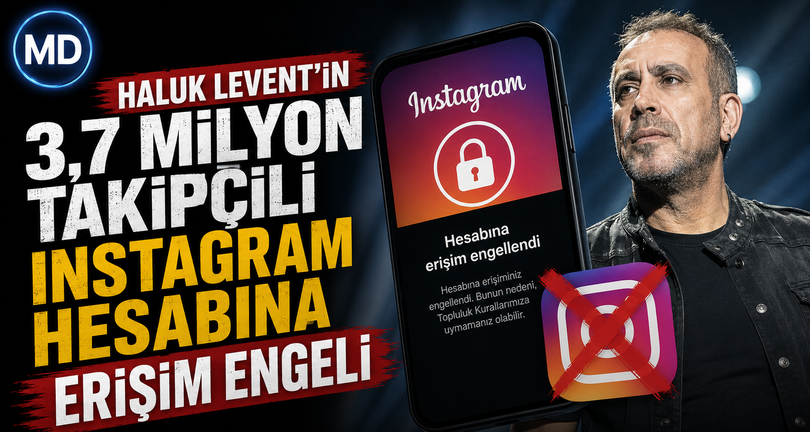 Haluk Levent’in 3,7 milyon takipçili Instagram hesabına erişim engeli