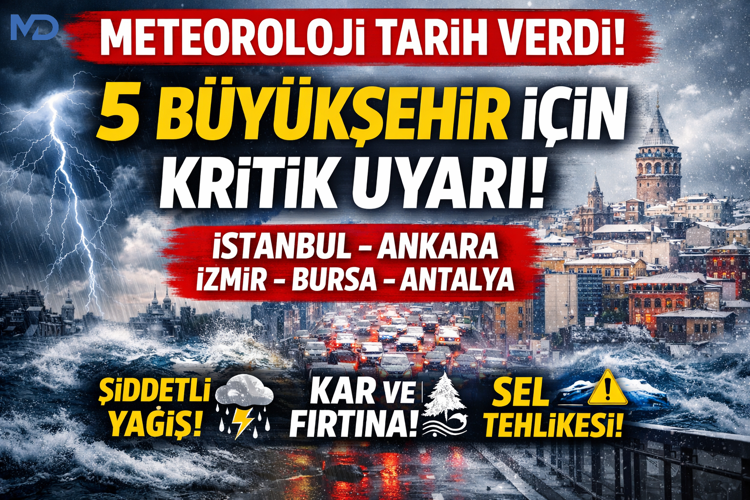 Meteoroloji Tarih Verdi! İstanbul, Ankara ve 3 Büyükşehir İçin Kritik Uyarı