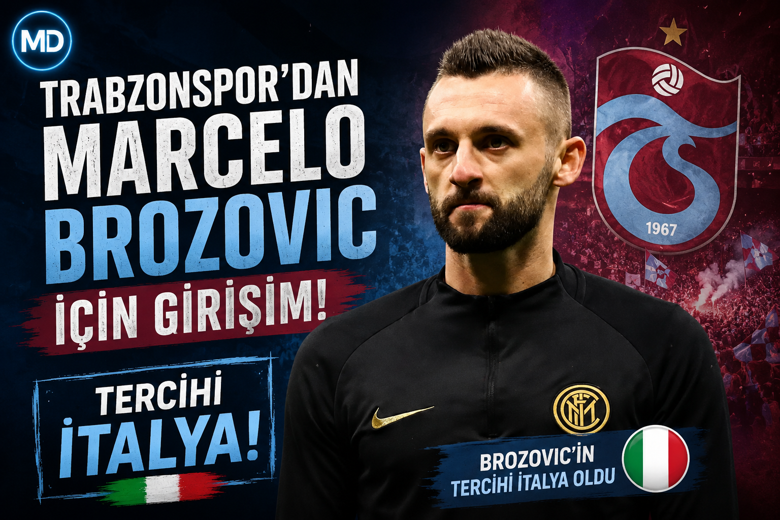Trabzonspor’dan Marcelo Brozovic için girişim: Tercihi İtalya