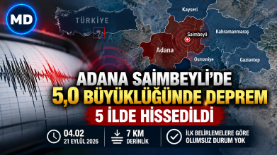 Adana Saimbeyli’de 5,0 büyüklüğünde deprem: 5 ilde hissedildi