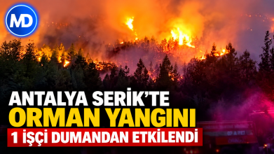 Antalya Serik’te orman yangını: 1 işçi dumandan etkilendi