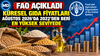 FAO açıkladı: Küresel gıda fiyatları Ağustos 2026’da 2022’den beri en yüksek seviyede