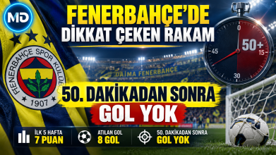 Fenerbahçe’de ilk 5 haftanın dikkat çeken rakamı: 50. dakikadan sonra gol yok