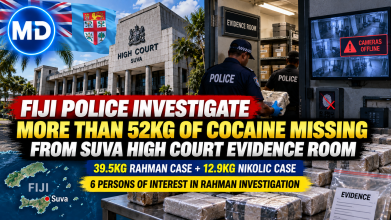 Fiji Police Investigate Theft of 52 Kilograms of Cocaine From High Court Evidence Room
