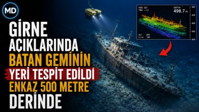 Girne açıklarında batan geminin yeri tespit edildi: Enkaz 500 metre derinde
