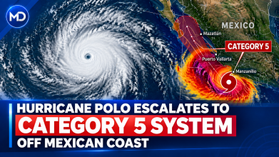 Hurricane Polo Escalates to Category 5 System Off Mexican Coast