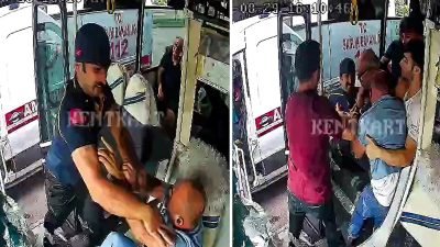 Adana’da yol verme tartışması kavgaya dönüştü: Ambulans şoförü otobüse girdi