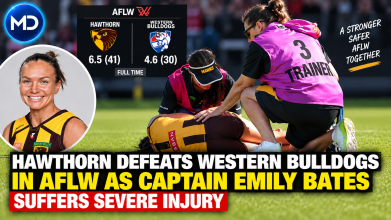 Hawthorn Defeats Western Bulldogs in AFLW as Captain Emily Bates Suffers Severe Injury