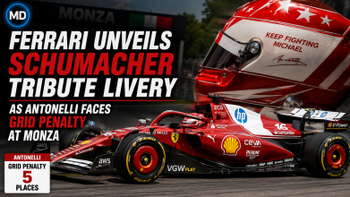 Ferrari Unveils Schumacher Tribute Livery as Antonelli Faces Grid Penalty at Monza