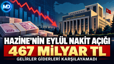 Hazine’nin eylül nakit açığı 467 milyar lirayı aştı