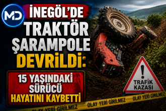 İnegöl’de traktör şarampole devrildi: 15 yaşındaki sürücü hayatını kaybetti