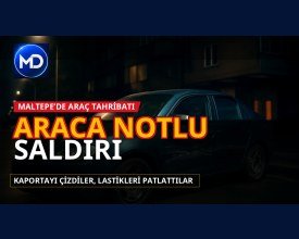 Maltepe’de otomobili çizip lastiklerini patlattılar: Araca dikkat çeken not bıraktılar