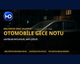 Maltepe’de park halindeki otomobile saldırı: Kapısına gece sesleriyle ilgili not kazındı