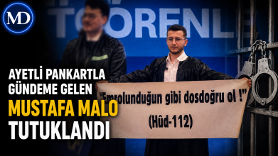 Yeditepe mezuniyetindeki ayetli pankartla gündeme gelen Mustafa Malo tutuklandı
