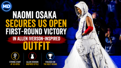 Naomi Osaka Secures US Open First-Round Victory in Allen Iverson-Inspired Outfit