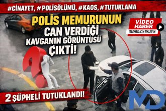 Polis memurunun can verdiği kavganın görüntüsü çıktı! 2 şüpheli tutuklandı
