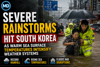 Severe Rainstorms Hit South Korea as Warm Sea Surface Temperatures Intensify Weather Systems