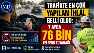 Trafikte en çok yapılan ihlal belli oldu: 7 ayda 76 bin telefon tutanağı