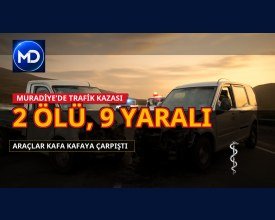 Van Muradiye’de feci kaza: Kamyonet ile hafif ticari araç çarpıştı, 2 ölü 9 yaralı