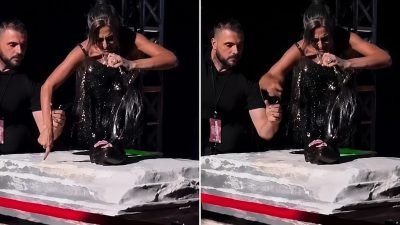 Yıldız Tilbe sahnede kendisine destek olmak isteyen güvenliği itti