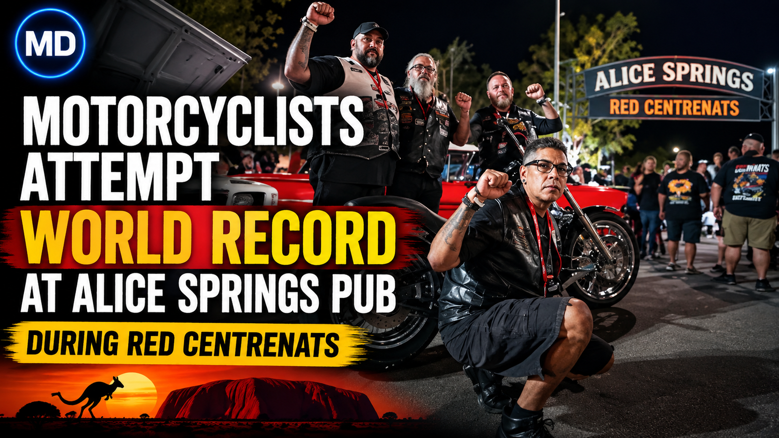 Motorcyclists Attempt World Record at Alice Springs Pub During Red CentreNATS