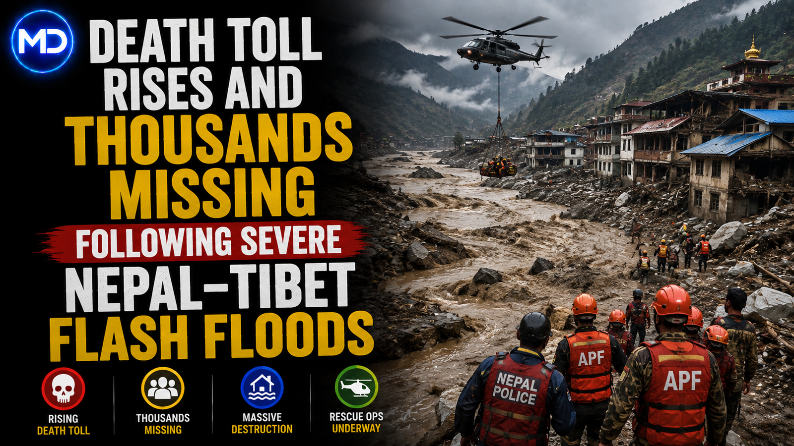 Death Toll Rises and Thousands Missing Following Severe Nepal-Tibet Flash Floods