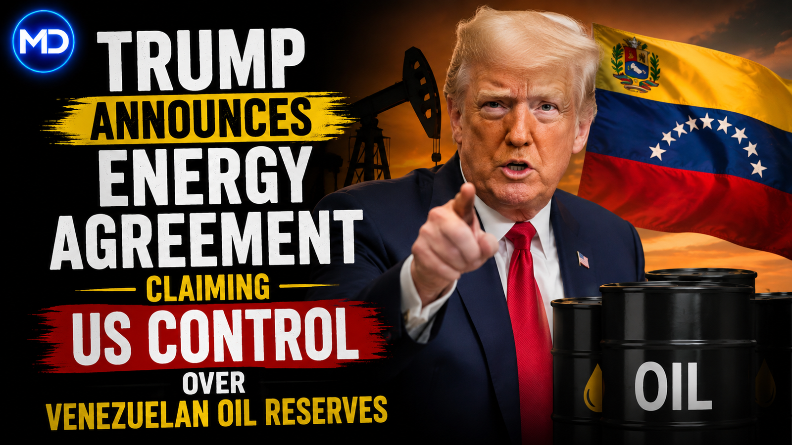 Trump Announces Energy Agreement Claiming US Control Over Venezuelan Oil Reserves