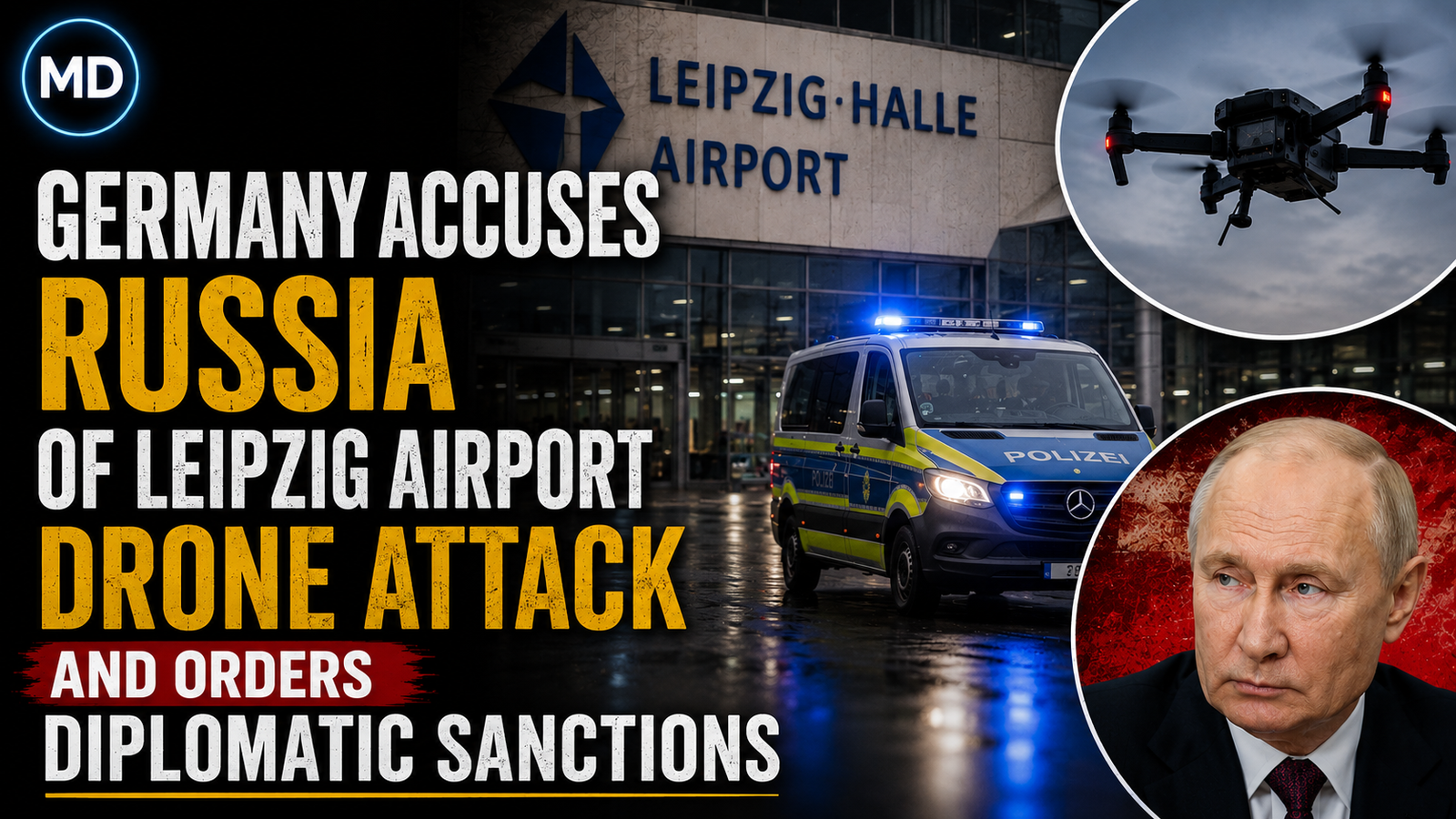 Germany Accuses Russia of Leipzig Airport Drone Attack and Orders Diplomatic Sanctions