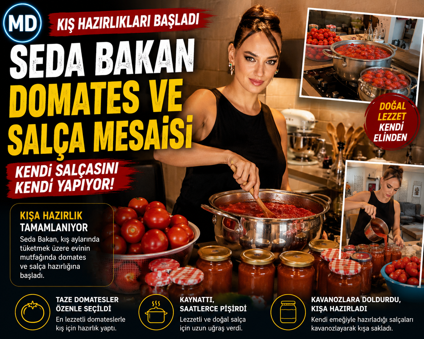 Seda Bakan kış hazırlıklarına başladı: Domates ve salça mesaisi