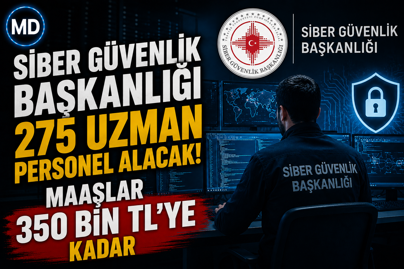 Siber Güvenlik Başkanlığı 275 uzman personel alacak: Maaşlar 350 bin TL’ye kadar