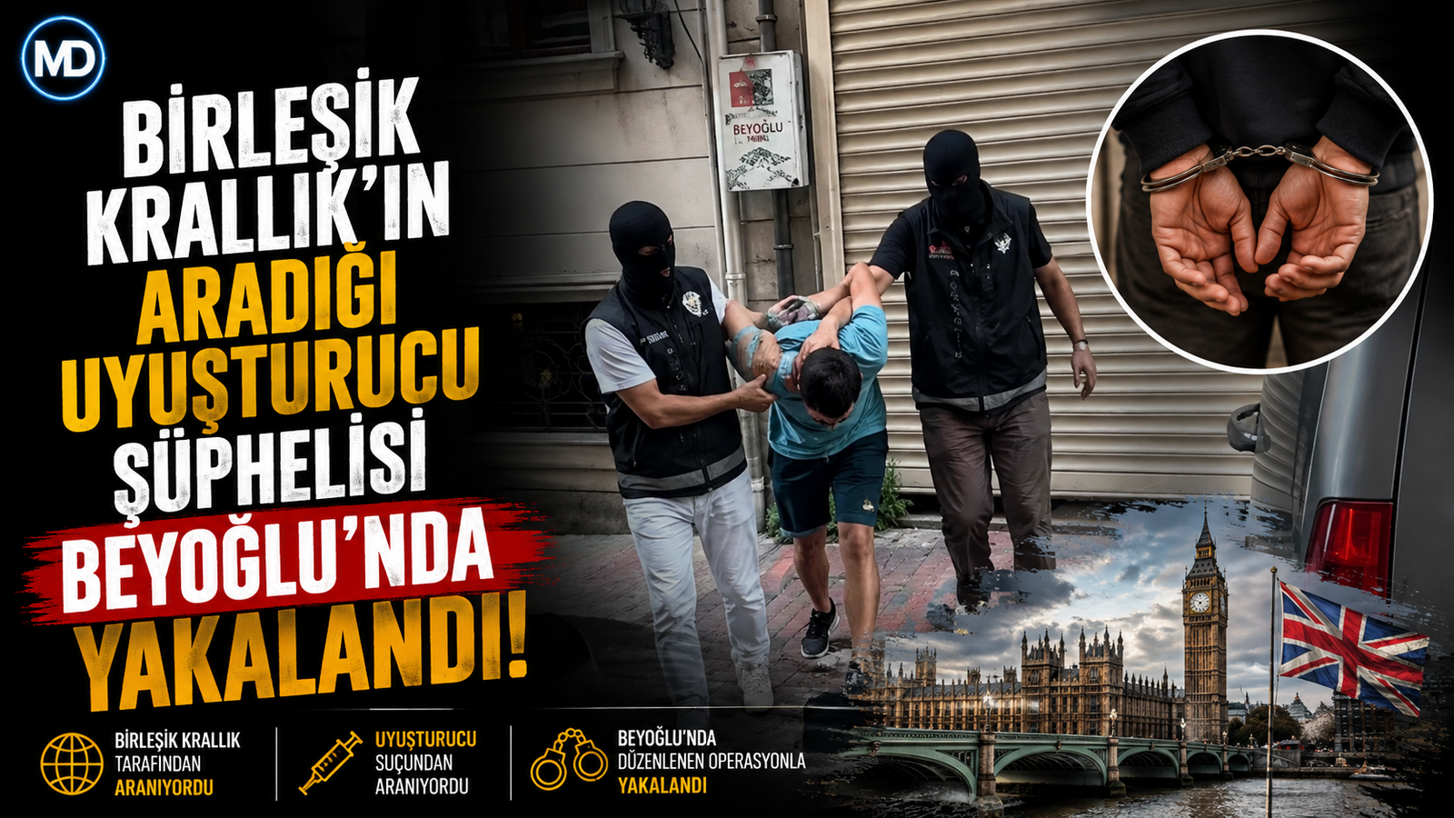 Birleşik Krallık’ın aradığı uyuşturucu şüphelisi Beyoğlu’nda yakalandı